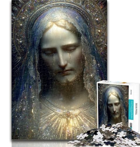 1000 Teile für Teenager, Jungfrau Maria Kunst-Puzzle, 1000 Teile für Erwachsene, Lernspiel, Herausforderungsspielzeug für Frauen und Männer, 50x75cm von GOIUYTGM