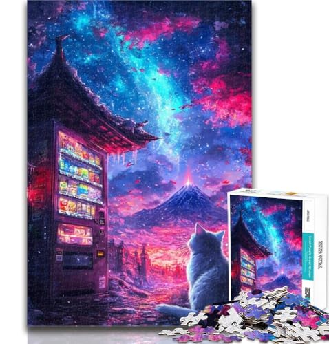 1000 Teile für Teenager, Katze unter dem Berg Fuji, Puzzle für Teenager, 1000 Teile, Familienunterhaltungsspielzeug ganze Familie, 26x38cm 1000 Teile für Teenager, Katze unter dem Berg Fuji, Puzzle für Teenager, 1000 Teile, Familienunterhaltungsspielzeug ganze Familie, 26x38cm von GOIUYTGM