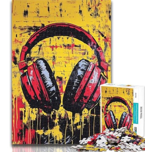 1000 Teile für Teenager, Künstlerische Kopfhörer-Puzzles für Erwachsene, 1000 Teile, zur Heimdekoration, für Kinder ab 14 Jahren, 26x38cm von GOIUYTGM