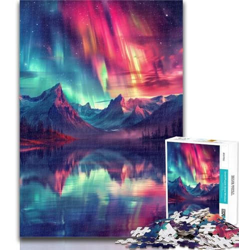 1000 Teile für Teenager, Mountain Aurora, 1000-teiliges Puzzle für Teenager und Erwachsene, Familienspiele, Weihnachts- und Geburtstagsgeschenke, 50x75cm 1000 Teile für Teenager, Mountain Aurora, 1000-teiliges Puzzle für Teenager und Erwachsene, Familienspiele, Weihnachts- und Geburtstagsgeschenke, 50x75cm von GOIUYTGM