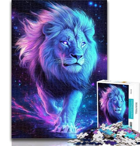 1000 Teile für Teenager, Mysteriöses Löwen-Puzzle, 1000 Teile für Erwachsene, Stressabbau, schwierige Herausforderung, stärkt die Liebe zwischen Paaren, 26x38cm von GOIUYTGM