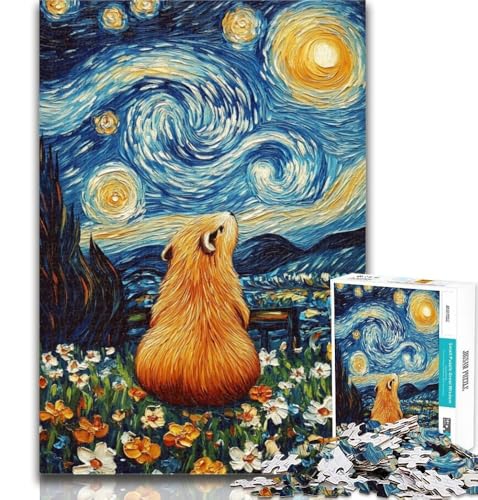 1000 Teile für Teenager, Nachthimmel-Capibara-Puzzle, 1000 Teile für Erwachsene, Spielzeug, intellektuelles Spiel, Künstlersammlung, bildende Kunst, 26x38cm 1000 Teile für Teenager, Nachthimmel-Capibara-Puzzle, 1000 Teile für Erwachsene, Spielzeug, intellektuelles Spiel, Künstlersammlung, bildende Kunst, 26x38cm von GOIUYTGM