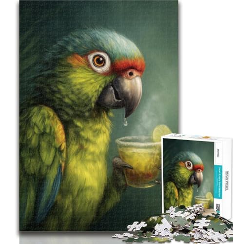 1000 Teile für Teenager, Papagei trinkt EIN Getränk, 1000 Teile Puzzle für Erwachsene und Teenager, Lernspielzeug ganze Familie, 50x75cm von GOIUYTGM