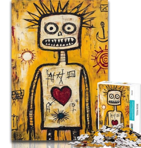 1000 Teile für Teenager, Puzzle im Basquiat-Stil, 1000 Teile für Erwachsene, Stressabbau, schwierige Herausforderung, stärkt die Liebe zwischen Paaren, 26x38cm von GOIUYTGM
