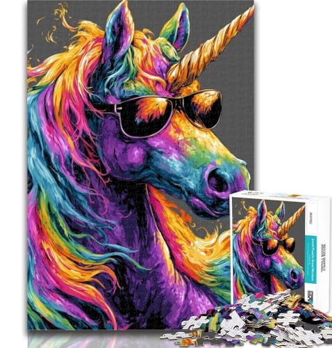 1000 Teile für Teenager, Regenbogen-Einhorn, 1000 Teile Puzzle für Erwachsene und Teenager, Lernspielzeug ganze Familie, 50x75cm von GOIUYTGM