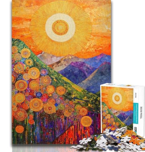 1000 Teile für Teenager, Sonnenuntergangsmalerei, Berge, Puzzle 1000 Teile für Erwachsene, Teenager, Wunschliste mit Weihnachtsmann für 14 Jahre, 26x38cm von GOIUYTGM