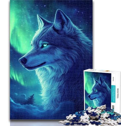 1000 Teile für Teenager, Wolf unter der Aurora, Puzzle für Erwachsene und Teenager, 1000 Teile, Stressabbau, schwierige Herausforderung, stärkt die Liebe zwischen Paaren, 50x75cm 1000 Teile für Teenager, Wolf unter der Aurora, Puzzle für Erwachsene und Teenager, 1000 Teile, Stressabbau, schwierige Herausforderung, stärkt die Liebe zwischen Paaren, 50x75cm von GOIUYTGM