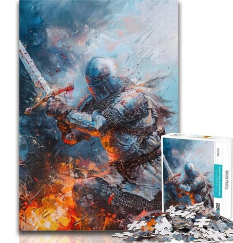 1000 Teile für Teenager, Zehn mittelalterliche Engelsritter, 1000-teiliges Puzzle für Erwachsene, Spielzeug-Intellektuelles Spiel, Künstlersammlung, Bildende Kunst, 50x75cm von GOIUYTGM
