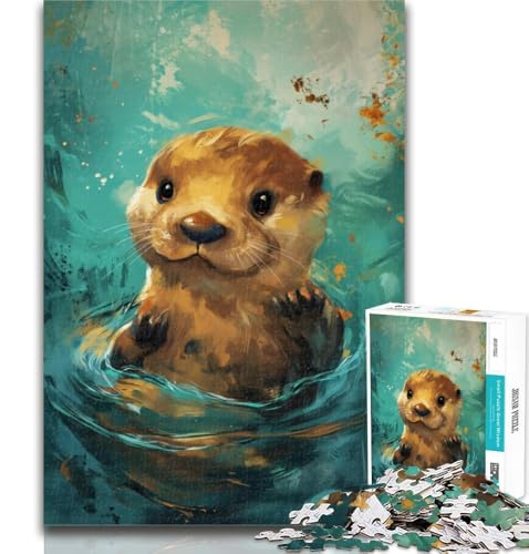 1000 Teile für Teenager, süßer Kleiner gelber Otter, 1000-teiliges Puzzle für Erwachsene, pädagogisches Spielzeug zum Stressabbau, tolle Geschenke und Spielzeuge, 50x75cm von GOIUYTGM