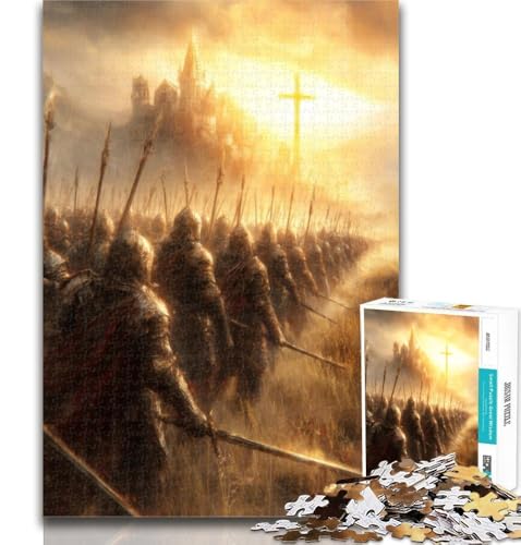 1000 Teile für Teenager Zehn mittelalterliche Engelritter 1000-teiliges Puzzle für Teenager Entspannungsspiele ganze Familie 50x75cm von GOIUYTGM