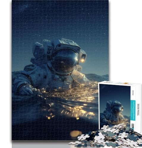 1000-teiliges Astronauten-Puzzle für Erwachsene, ganze Familie, geeignet für Kinder ab 14 Jahren, 75x50cm von GOIUYTGM