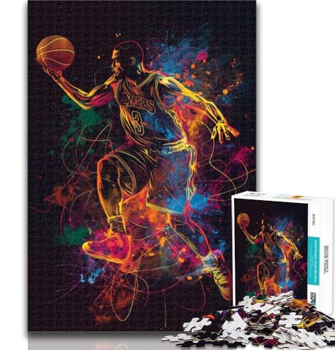 1000-teiliges Basketball-Puzzle, 1000 Teile für Erwachsene, Lernspielzeug und Spiele für Erwachsene und Jugendliche, 26x38cm von GOIUYTGM