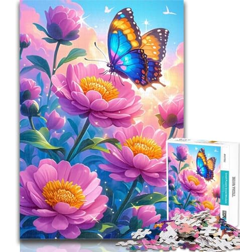 1000-teiliges Blumen- und Schmetterlingspuzzle für Erwachsene, ganze Familie, geeignet für Kinder ab 14 Jahren, 75x50cm von GOIUYTGM