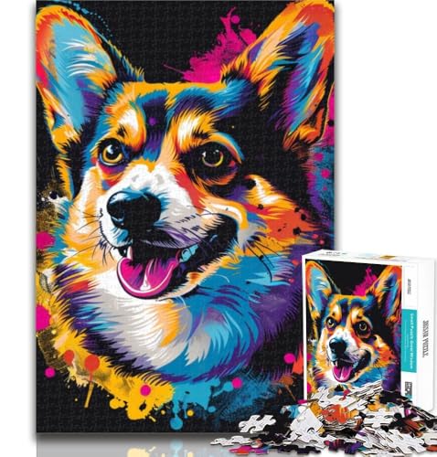 1000-teiliges Corgi-Puzzle für Teenager, Lernspiele, Heimdekoration, Geschenk für die ganze Familie, 75x50cm von GOIUYTGM