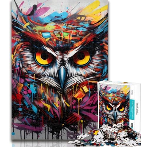 1000-teiliges Eulen-Puzzle für Teenager, Lernspiele, Heimdekoration, Geschenk für die ganze Familie, 26x38cm von GOIUYTGM