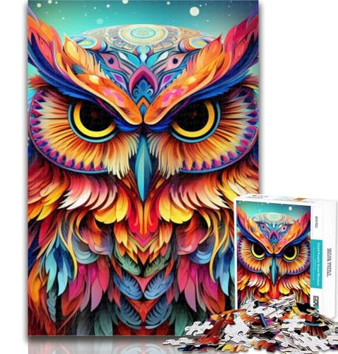 1000-teiliges Eulen-Puzzle für Teenager, Lernspiele, Heimdekoration, Geschenk für die ganze Familie, 75x50cm von GOIUYTGM