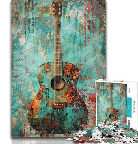 1000-teiliges Gitarren-Puzzle für Teenager, 1000 Teile, anspruchsvolles Spiel und Familienspiel, Wichtelgeschenke, 50x75cm von GOIUYTGM