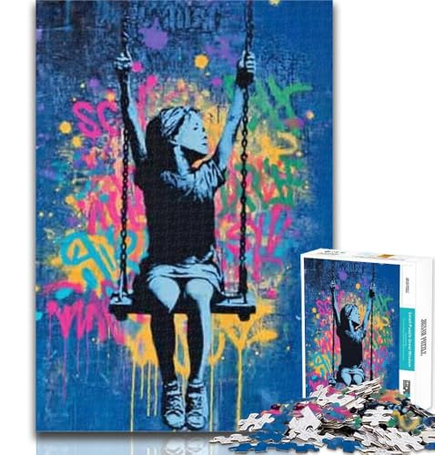 1000-teiliges Graffiti-Puzzle für kleine Mädchen, für Teenager, Spielzeug, Lernspiele, Stressabbau, Eltern-Kind-Interaktion, 50x75cm von GOIUYTGM