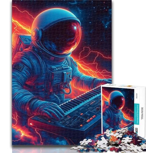 1000-teiliges Puzzle, Astronaut spielt Musik, 1000-teiliges Puzzle für Erwachsene und Jugendliche, Künstlersammlung, bildende Kunst für Kinder ab 14 Jahren, 26x38cm von GOIUYTGM