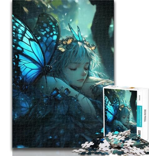 1000-teiliges Puzzle, Blauer Schmetterling, 1000-teiliges Puzzle für Teenager, Lernspielzeug und Spiele für Erwachsene und Teenager, 26x38cm von GOIUYTGM