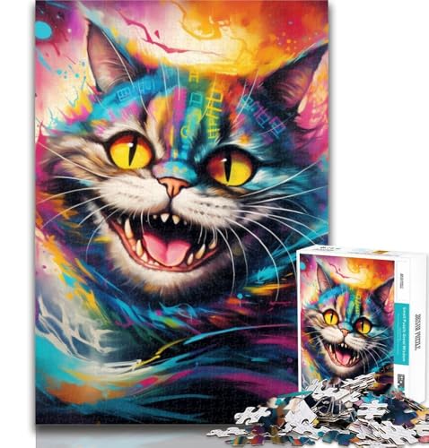 1000-teiliges Puzzle, Farbkatze, 1000-teiliges Puzzle für Teenager, Lernspielzeug und Spiele für Erwachsene und Teenager, 75x50cm von GOIUYTGM