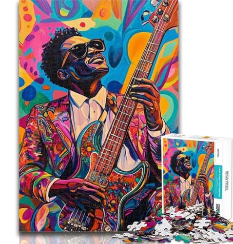 1000-teiliges Puzzle, Gitarre Spielen, 1000-teiliges Puzzle für Erwachsene und Jugendliche, anspruchsvolles Spiel und Familienspiel, Wichtelgeschenke, 26x38cm von GOIUYTGM