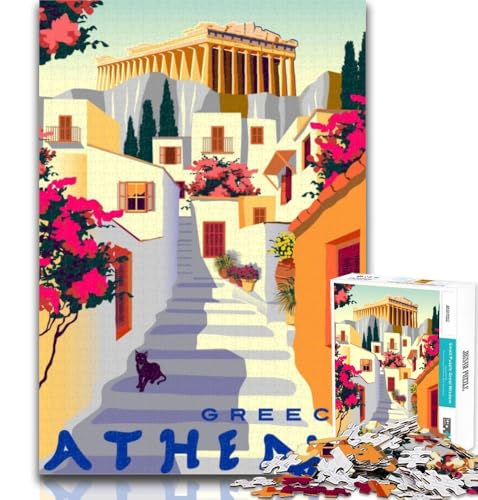 1000-teiliges Puzzle, Griechenland, Athen, Reise-Puzzle, 1000 Teile für Erwachsene und Jugendliche, ab 14 Jahren, unmögliches Spiel, Erwachsene und Jugendliche, 26x38cm 1000-teiliges Puzzle, Griechenland, Athen, Reise-Puzzle, 1000 Teile für Erwachsene und Jugendliche, ab 14 Jahren, unmögliches Spiel, Erwachsene und Jugendliche, 26x38cm von GOIUYTGM