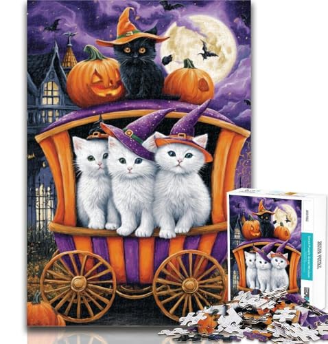 1000-teiliges Puzzle, Halloween-Katzen-Puzzle, 1000 Teile für Erwachsene und Jugendliche, Moderne Wandkunst zum Selbermachen, einzigartiges Geschenk, Heimdekoration, 50x75cm 1000-teiliges Puzzle, Halloween-Katzen-Puzzle, 1000 Teile für Erwachsene und Jugendliche, Moderne Wandkunst zum Selbermachen, einzigartiges Geschenk, Heimdekoration, 50x75cm von GOIUYTGM