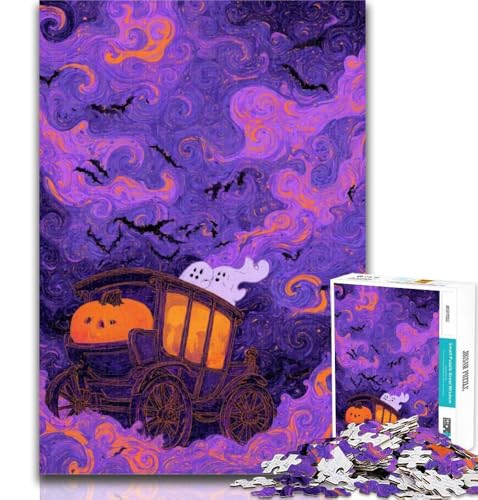 1000-teiliges Puzzle, Halloween-Kürbiskutsche, Puzzle für Erwachsene, 1000 Teile, schwierig, interessant, Stressabbau, Eltern-Kind-Interaktion, 26x38cm 1000-teiliges Puzzle, Halloween-Kürbiskutsche, Puzzle für Erwachsene, 1000 Teile, schwierig, interessant, Stressabbau, Eltern-Kind-Interaktion, 26x38cm von GOIUYTGM