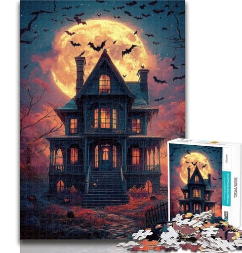1000-teiliges Puzzle, Halloween-Schloss, 1000-teiliges Puzzle für Erwachsene und Jugendliche, anspruchsvolles Spiel und Familienspiel, Wichtelgeschenke, 50x75cm 1000-teiliges Puzzle, Halloween-Schloss, 1000-teiliges Puzzle für Erwachsene und Jugendliche, anspruchsvolles Spiel und Familienspiel, Wichtelgeschenke, 50x75cm von GOIUYTGM