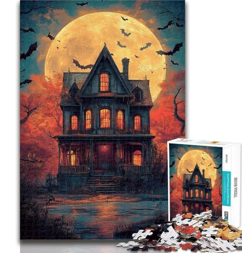 1000-teiliges Puzzle, Halloween-Schloss, Puzzle mit 1000 Teilen für Teenager-Geschenke, anspruchsvoll und schwierig mit vollständig ineinandergreifenden, zufällig geformten Teilen, 50x75cm 1000-teiliges Puzzle, Halloween-Schloss, Puzzle mit 1000 Teilen für Teenager-Geschenke, anspruchsvoll und schwierig mit vollständig ineinandergreifenden, zufällig geformten Teilen, 50x75cm von GOIUYTGM