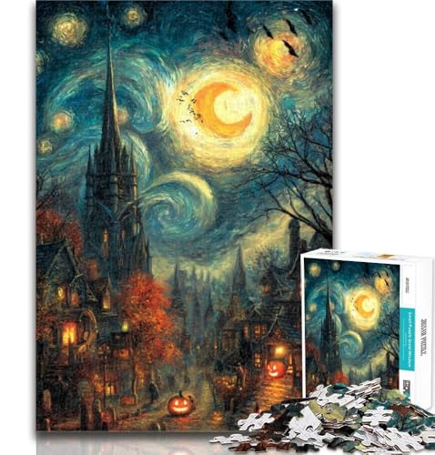 1000-teiliges Puzzle, Halloween-Skelettlandschaft, Puzzle für Erwachsene, 1000 Teile, Spielzeug, Lernspiele, Stressabbau, Stärkung der Liebe zwischen Paaren, 26x38cm von GOIUYTGM