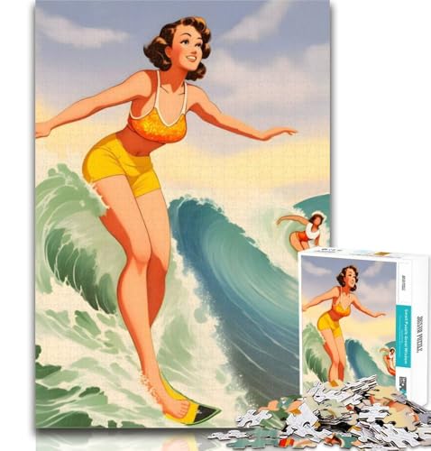 1000-teiliges Puzzle, Hawaii-Surfer-Mädchen, 1000-teiliges Puzzle für Erwachsene, Geschenke, Lernspielzeug, einzigartige Heimdekoration und Geschenke, 26x38cm von GOIUYTGM