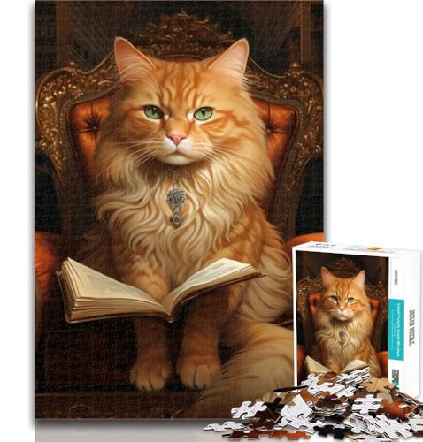 1000-teiliges Puzzle, Katzen-Lesebuch, 1000-teiliges Puzzle für Erwachsene, Geschenke, Geschenke für Freunde und Familie, für Kinder ab 14 Jahren, 26x38cm von GOIUYTGM