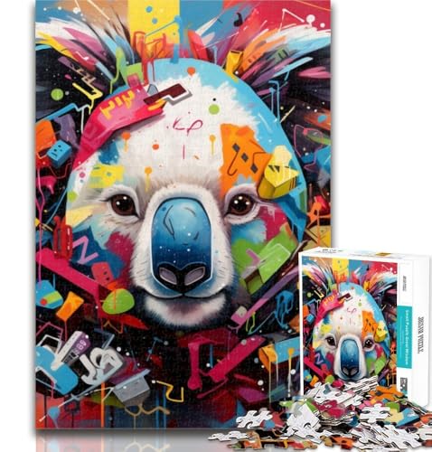 1000-teiliges Puzzle, Koala-Graffiti, 1000-teiliges Puzzle für Teenager, Lernspielzeug und Spiele für Erwachsene und Teenager, 26x38cm von GOIUYTGM
