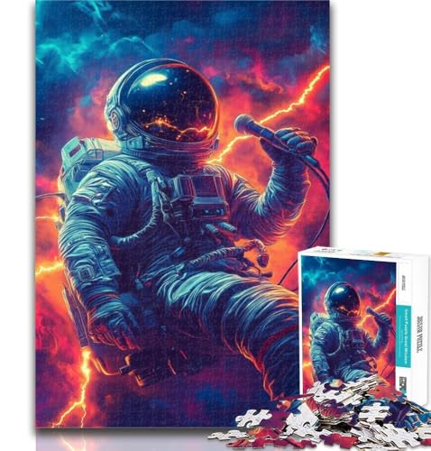 1000-teiliges Puzzle, Musik-Astronauten-Puzzle, 1000 Teile für Teenager, mit passendem Poster und Quizblatt für 14-Jährige, 26x38cm von GOIUYTGM