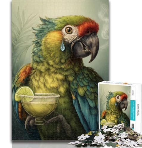 1000-teiliges Puzzle, Papagei trinkt Kaffee, 1000 Teile für Erwachsene, dekomprimierendes intellektuelles Lernspielzeug, tolle Geschenke und Spielzeuge, 50x75cm 1000-teiliges Puzzle, Papagei trinkt Kaffee, 1000 Teile für Erwachsene, dekomprimierendes intellektuelles Lernspielzeug, tolle Geschenke und Spielzeuge, 50x75cm von GOIUYTGM