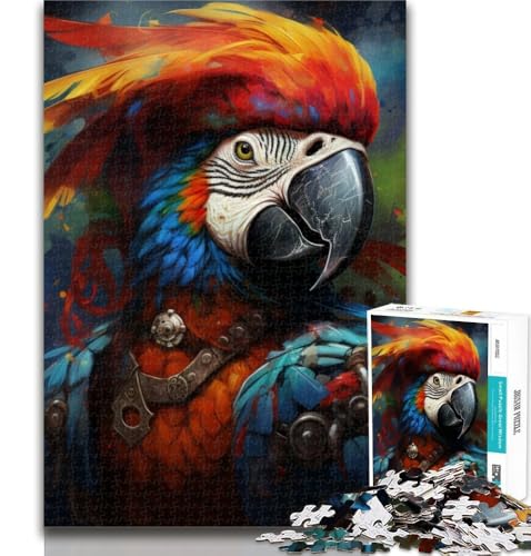 1000-teiliges Puzzle, Piratenpapagei, 1000-teiliges Puzzle für Teenager, Lernspielzeug und Spiele für Erwachsene und Teenager, 26x38cm von GOIUYTGM