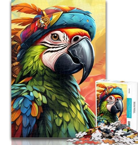 1000-teiliges Puzzle, Piratenpapagei, 1000-teiliges Puzzle für Teenager, Lernspielzeug und Spiele für Erwachsene und Teenager, 26x38cm von GOIUYTGM