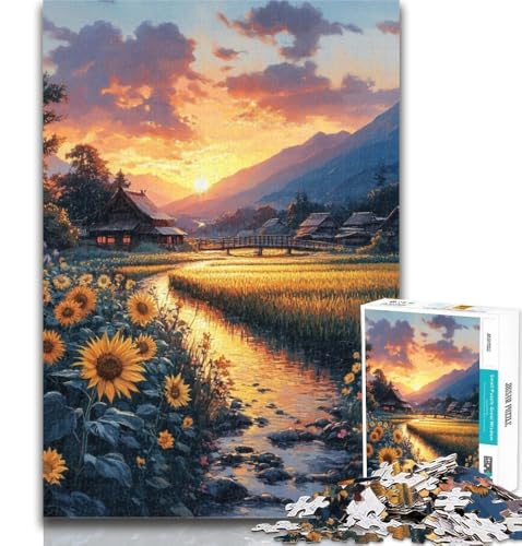 1000-teiliges Puzzle, Sonnenblumenlandschaft, 1000-teiliges Puzzle für Teenager, Geschenke, stärkt die Liebe zwischen Paaren, für 14-Jährige, 50x75cm von GOIUYTGM