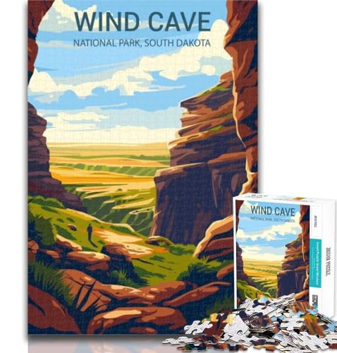 1000-teiliges Puzzle, Wind Cave National Park, 1000-teiliges Puzzle für Erwachsene, Geschenke, Lernspielzeug, einzigartige Heimdekoration und Geschenke, 26x38cm von GOIUYTGM