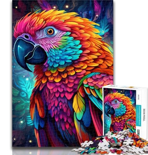 1000-teiliges Puzzle, bunt, Kunst, Papagei, Puzzle 1000 Teile für Erwachsene, Geschenke, dekomprimierendes intellektuelles Lernspielzeug, tolle Geschenke und Spielzeuge, 75x50cm von GOIUYTGM