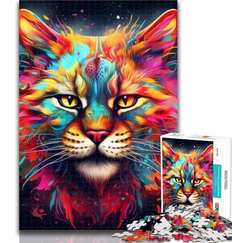 1000-teiliges Puzzle, bunter Luchs, 1000-teiliges Puzzle für Teenager, Lernspielzeug und Spiele für Erwachsene und Teenager, 26x38cm von GOIUYTGM