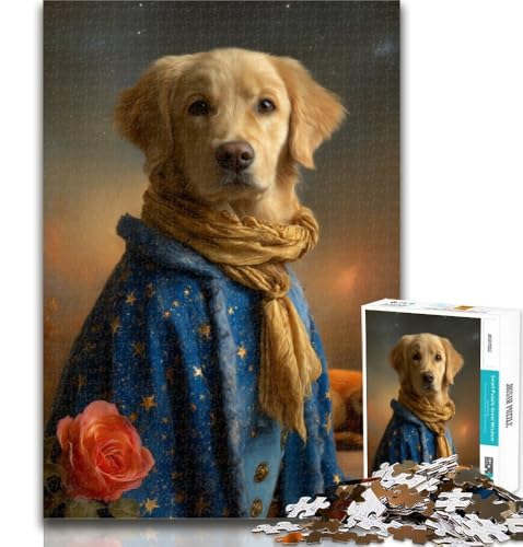1000-teiliges Puzzle, der kleine Prinz und der Hund, 1000-teiliges Puzzle für Teenager, Holzkohlekunst, Staycation, Zeitvertreib für die Heimdekoration, 75x50cm von GOIUYTGM