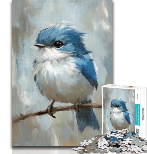 1000-teiliges Puzzle, süßer Kleiner Blauer Vogel, 1000 Teile für Erwachsene, lustige Aktivität für zu Hause, Spielzeug für Regentage, Geburtstagsgeschenke, 50x75cm von GOIUYTGM
