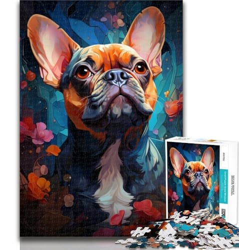 1000-teiliges Puzzle, süßes, lustiges Bulldoggen-Puzzle für Erwachsene und Teenager, 1000 Teile, Spielzeug, Lernspiele, Stressabbau, Stärkung der Liebe zwischen Paaren, 50x75cm von GOIUYTGM
