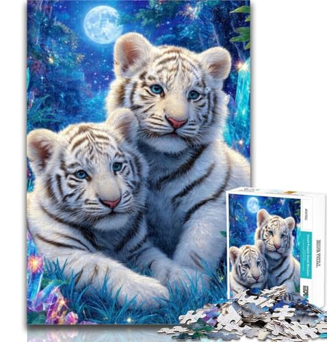 1000-teiliges Puzzle, weißer Tiger, Puzzle 1000 Teile für Erwachsene und Jugendliche, Lernspielzeug, ganze Familie, 50x75cm von GOIUYTGM