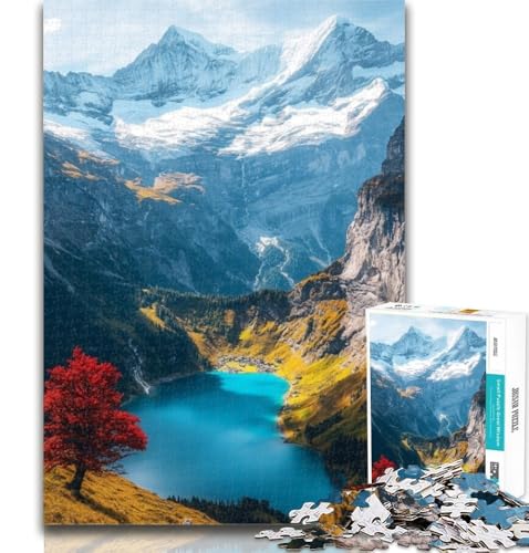 1000-teiliges Puzzle, wunderschöne Berge und Seen, 1000-teiliges Puzzle für Erwachsene und Jugendliche, Familienunterhaltungsspielzeug ganze Familie, 50x75cm von GOIUYTGM