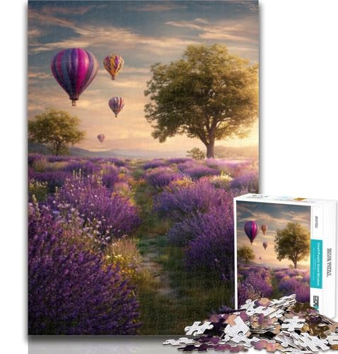 1000-teiliges Puzzle, wunderschönes Lavendelfeld, 1000-teiliges Puzzle für Erwachsene, Geschenke, Lernspiel, Herausforderungsspielzeug für Frauen und Männer, 26x38cm von GOIUYTGM