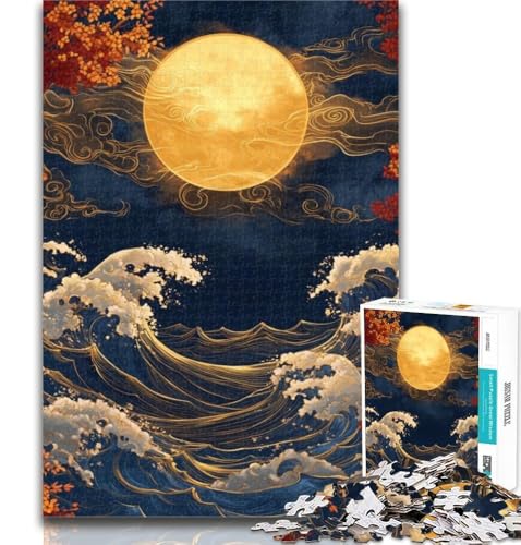 1000-teiliges Puzzle „Japanische Wellen“, Puzzle für Erwachsene, 1000 Teile, Spielzeug, Lernspiele, Stressabbau, Künstlersammlung, Bildende Kunst, 26x38cm von GOIUYTGM